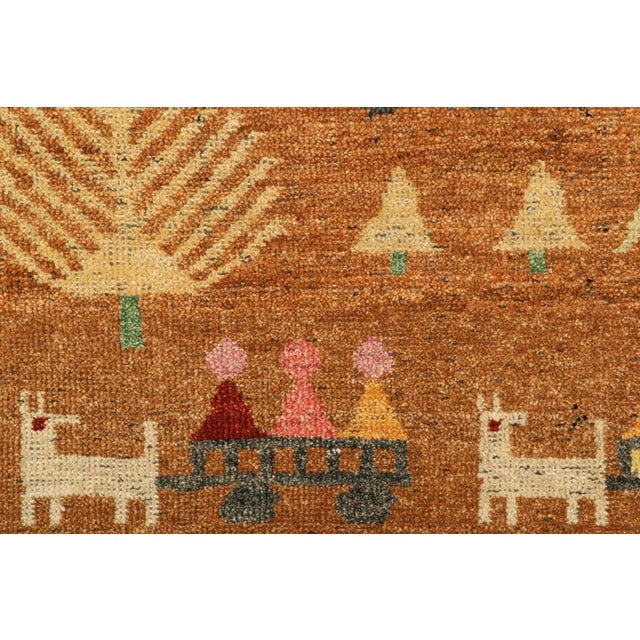 Modern Rug & Kilim’s Swedish Style Rug in Brown With Figural Geometric Patterns For Sale - Image 3 of 7