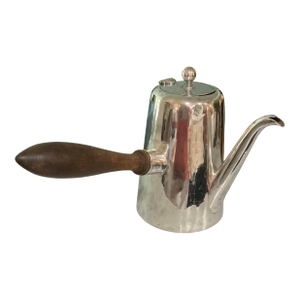 Antique Victorian Sheffield Silver Plate Chocolate Pot / Tea Pot With Wooden Handle for Cottage Core, English Country, Traditional Decor or Serving