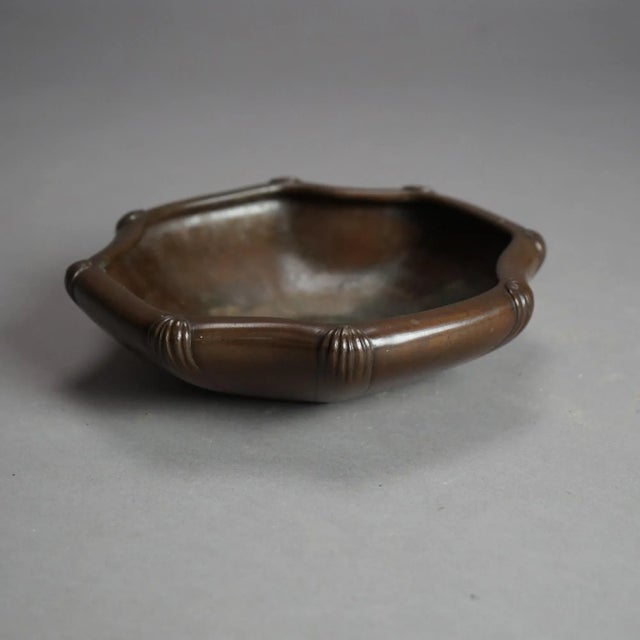 Metal Antique Chinese Bronze Low Bowl, Signed, Circa 1900 For Sale - Image 7 of 8