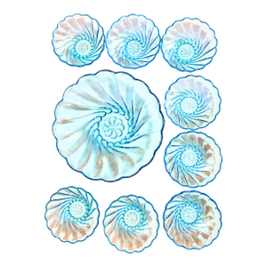 Vivid Mid Century Blue Serving Set- Set of 9
