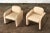 Postmodern Pair Leather Barrel Chairs, 1980 For Sale - Image 3 of 11