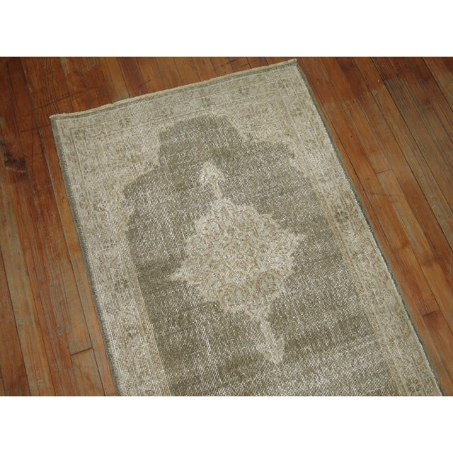 Worn Vintage Zabihi Collection Turkish Gray Runner - 2'8" x 10' For Sale - Image 4 of 7