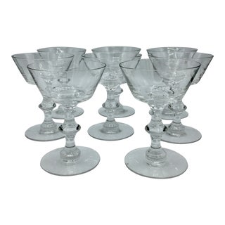 1950s Hawkes Champagne/Tall Sherbet Crystal Glasses - Set of 8 For Sale