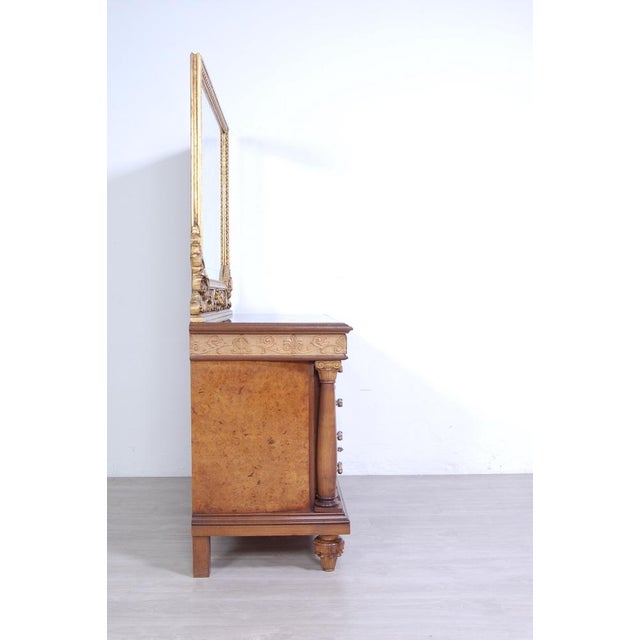 Large Liberty Dresser with Drawers and Mirror with Gilt Frame, 1940s For Sale - Image 15 of 18