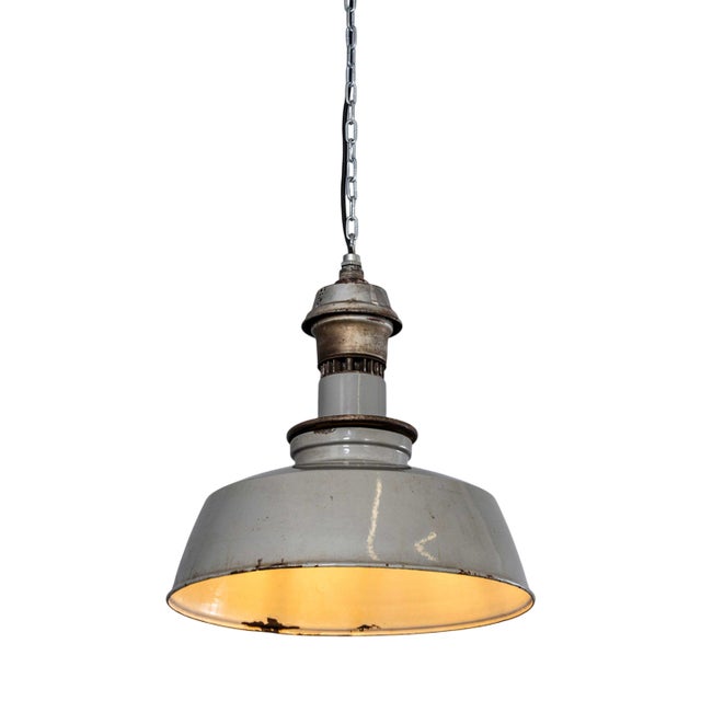 Large Grey Hanging Vented Light from Maxlume, 1950s For Sale