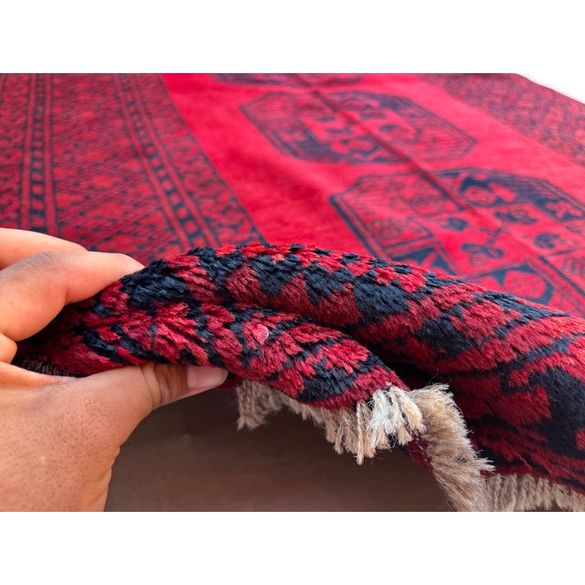 Textile Vintage Afghan Ersari Turkmen Bokhara Rug, Large Guls - 6'8" X 4'2" For Sale - Image 7 of 17