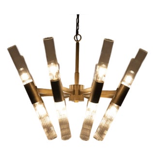 NOIR Moira Chandelier, Aged Brass Finish For Sale