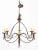 American Wrought Iron Six-Light Candlestick Form Chandelier, 20th century. 55" H x 33" Diameter.