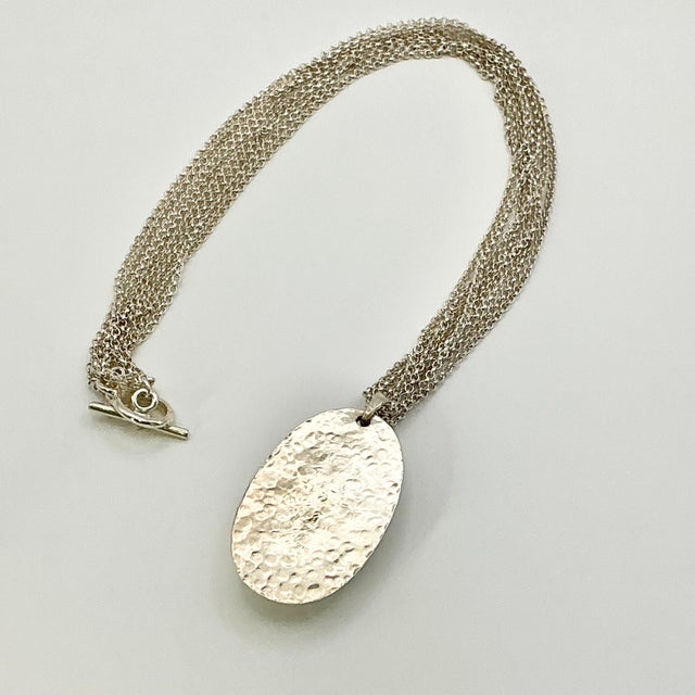 1980s Vintage Southwestern Americana Peyote Bird Turquoise & 4-Strand Sterling Pendant Necklace - 22” For Sale - Image 12 of 14