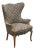 Late 20th Century Upholstered Wingback French Chair For Sale