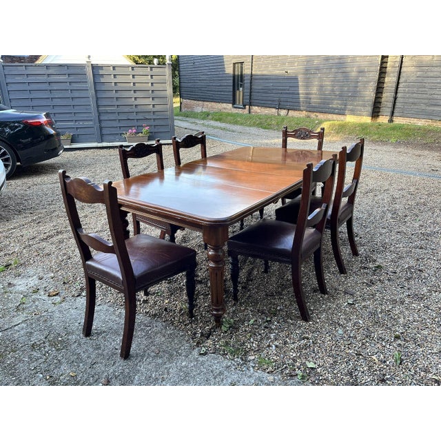 Victorian Extendable Dining Table and Chairs in Mahogany, Set of 7 For Sale - Image 6 of 18