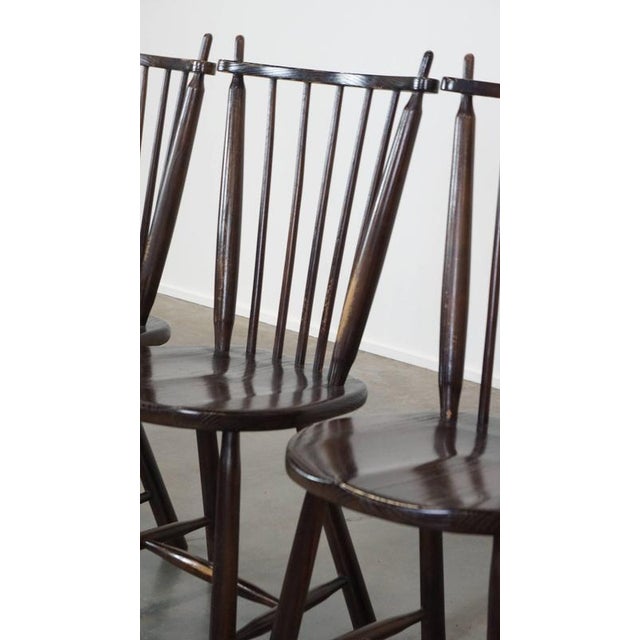 Vintage Wooden Bar Chairs from De Ster Gelderland, Set of 4 For Sale - Image 10 of 15