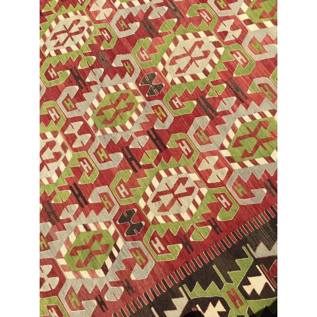 Vintage Turkish Kilim Rug - 83" X 112" For Sale - Image 4 of 11