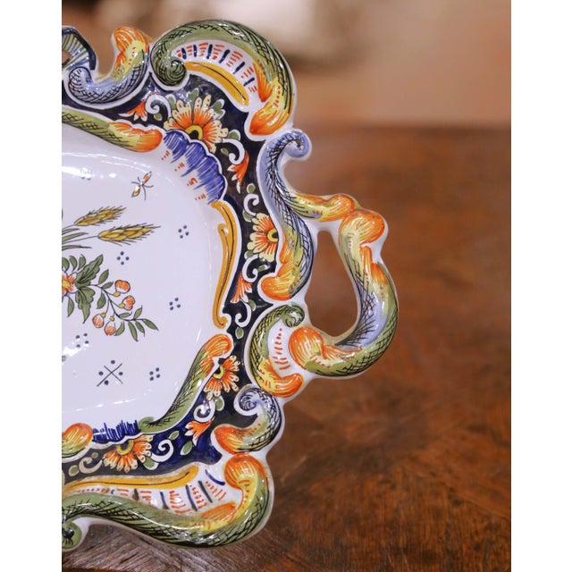 White 19th Century French Rouen Faience Decorative Vide-Poche Dish For Sale - Image 8 of 10