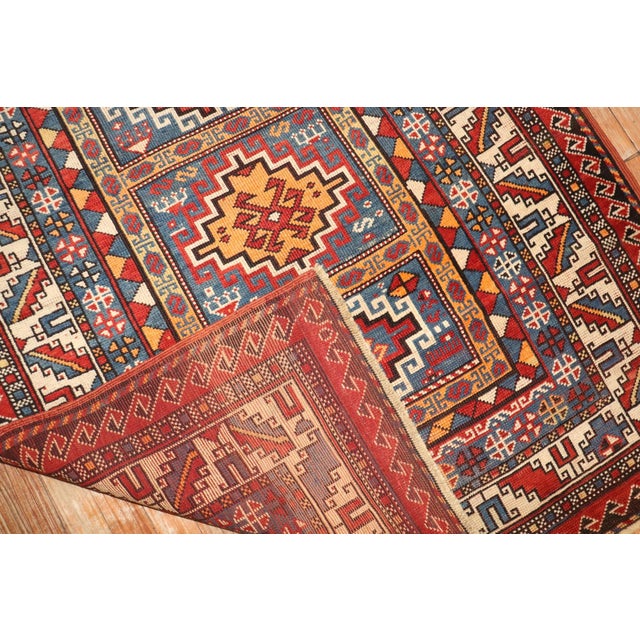 Turkish Antique Moghan Kazak Rug no. j3828 For Sale - Image 3 of 7