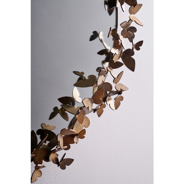 Gold Brilliant Gold Butterfly Mirror Wall Mirror For Sale - Image 8 of 8