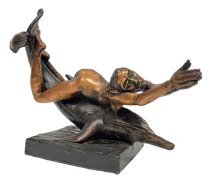 Woman on Dolphin, 1981, Copper & Pewter
