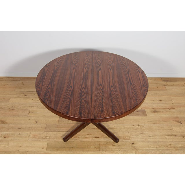 Mid-Century Modern Mid-Century Round Rosewood Extendable Dining Table, Denmark, 1960s For Sale - Image 3 of 18