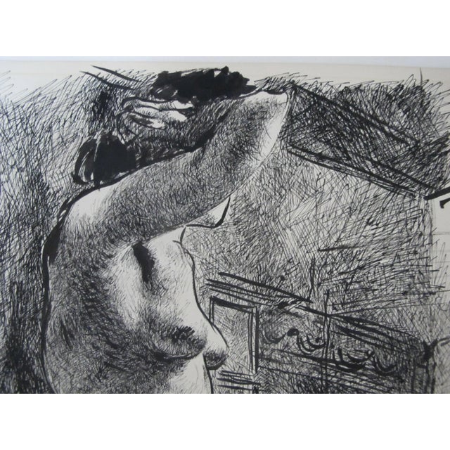 Early 20th Century Federico Castellon Signed Unframed Ink on Paper Study of 2 Nudes For Sale - Image 5 of 8