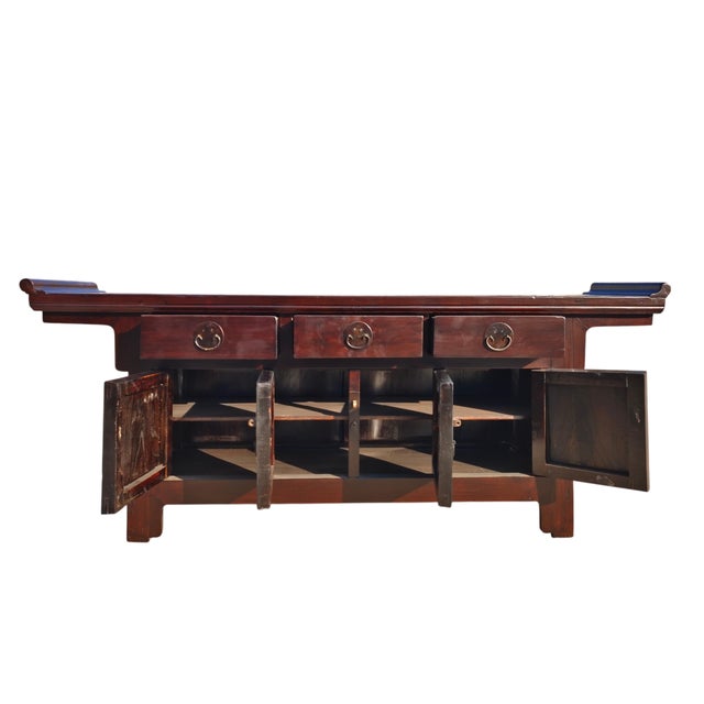 Chinese Antique Chinese Elm Everted Flange Sideboard For Sale - Image 3 of 4