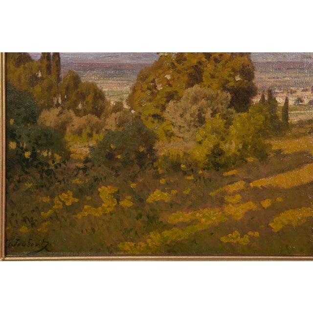 Wood “The Fort Saint Andre in Provence” by Leon Joubert, French Barbizon Painting For Sale - Image 7 of 15