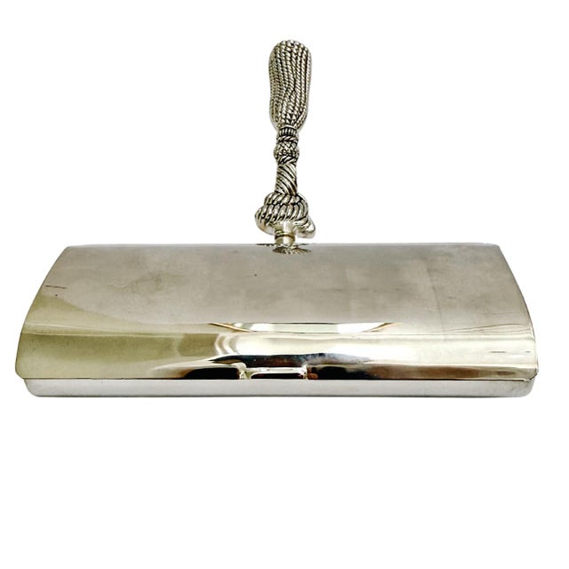 Vintage French Silverplated Tassel Table Crumb Sweeper For Sale In San Diego - Image 6 of 7