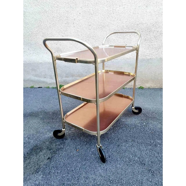 Mid-Century Modern Serving Bar Trolley from Kaymet, 1960s For Sale - Image 9 of 12