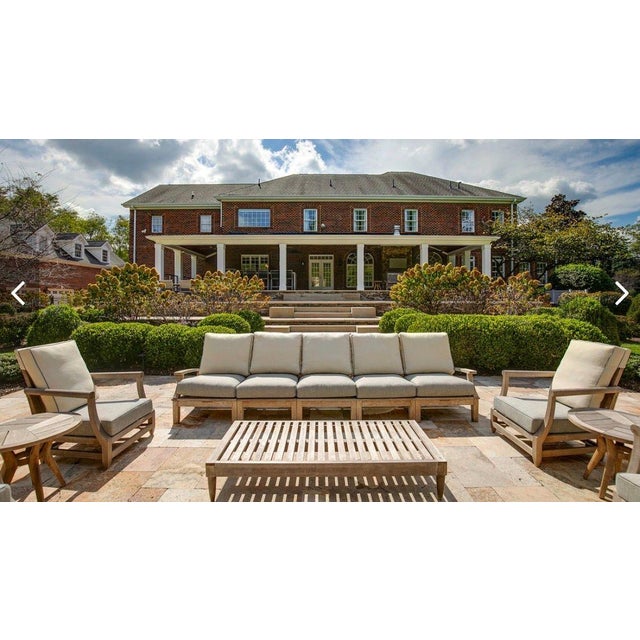 This Henry Hall teak bench with removable serving tray is a beautifully crafted, functional outdoor piece. Made from solid...