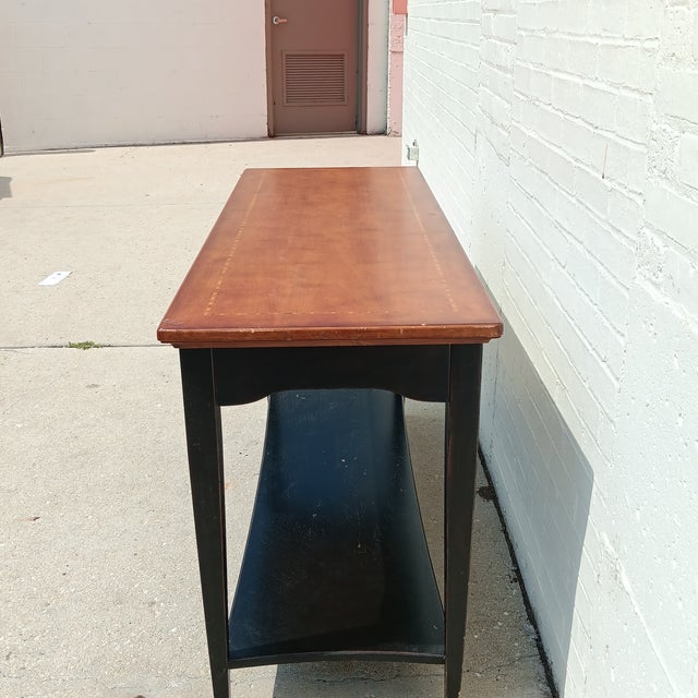 Vintage Thomasville Mid Century Modern Solid Wood Console For Sale - Image 12 of 18