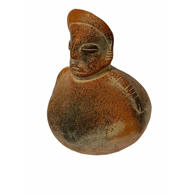 Vintage Hand-Sculpted Ceramic South American Pre Colombian-Style Vase For Sale - Image 6 of 10