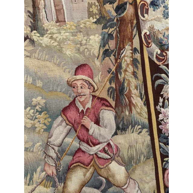 Vintage French Handwoven Aubusson Tapestry, 1940s For Sale - Image 13 of 18