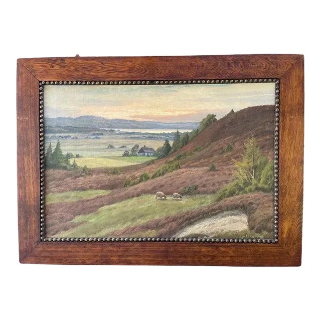 Large Early 20th Century Sweeping Pastoral Painting For Sale