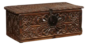 18th C. Spanish Colonial Carved-Wood Trunk