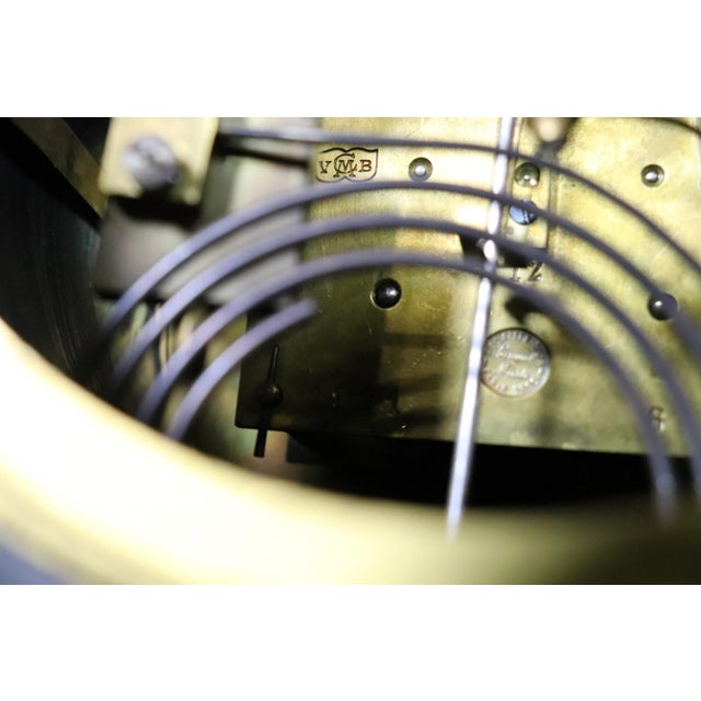 Beautiful Quality Marble and Bronze Signed Three Piece 1920s Era Clock Set For Sale - Image 14 of 18