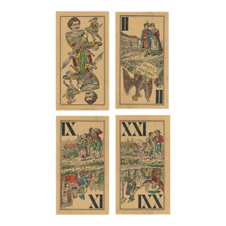 Antique Austrian Josef Glanz Industrie Und Glück Tarock Playing Cards, Vienna, Circa 1880s For Sale