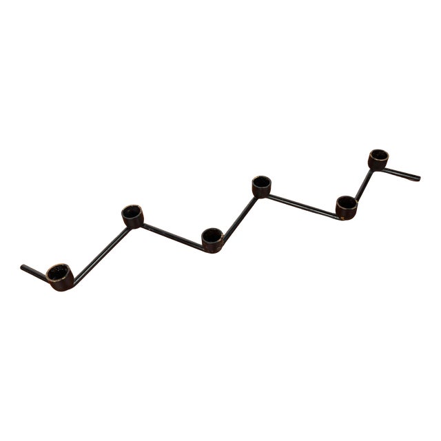 Mid-Century Modern Danish Minimalist Metal Candleholder, 1960s For Sale