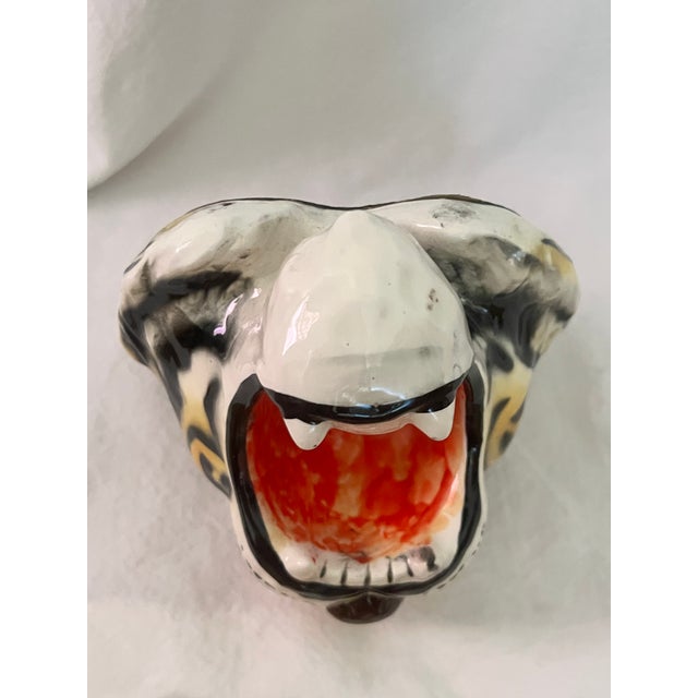 Vintage Hand Painted Tiger Head Wall Sculpture For Sale - Image 4 of 10