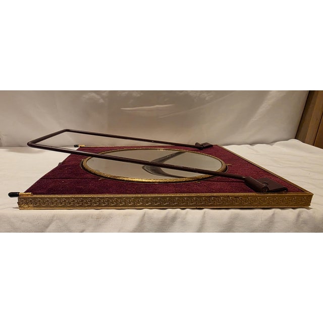 Gold Mid Century Gold Vanity Table Mirror French Ornamentation Reversible For Sale - Image 8 of 15