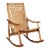 1980s Mid-Century Modern Woven Rocking Chair in the Style of Hans Wegner For Sale