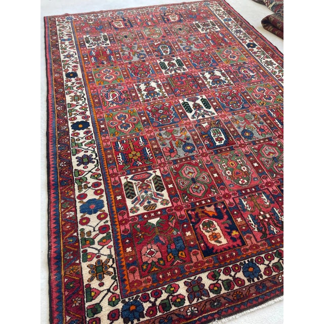 Semi-Antique Persian Bakhtiari With Garden Design - 7.2 X 10.7 For Sale - Image 4 of 11