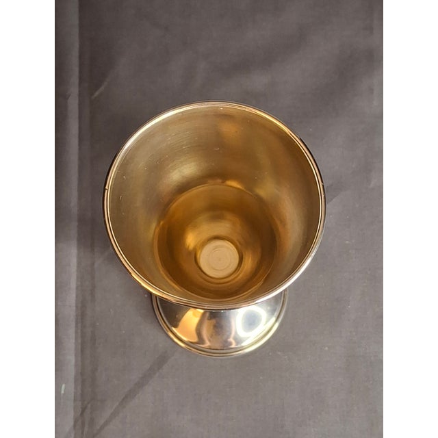 Metal Vintage Italian .800 Solid Silver Kiddush Cup Goblet – Grape Motif, Circa 1950s For Sale - Image 7 of 15