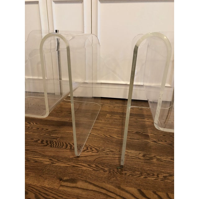 Mid-Century Brass Detail Lucite Ribbon Chair For Sale - Image 11 of 13