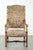 Graceful antique oak armchair/occasional/desk chair with luxurious thick fabric featuring floral motifs. : This beautiful...
