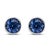 Elegant and timeless, these gorgeous 14K white gold solitaire stud earrings feature bold and beautiful lab grown blue...