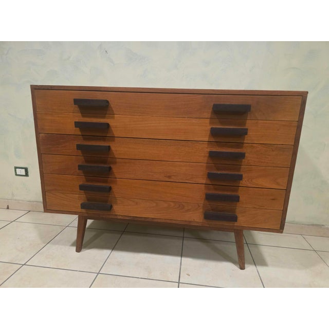 Wooden Chest of Drawers, 1950s For Sale - Image 4 of 15
