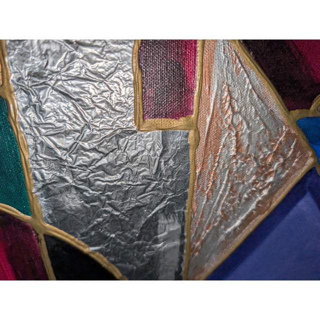 Large 76x50" Abstract Mixed Media Painting - Signed James Morgan - Geometric Deco For Sale - Image 10 of 10