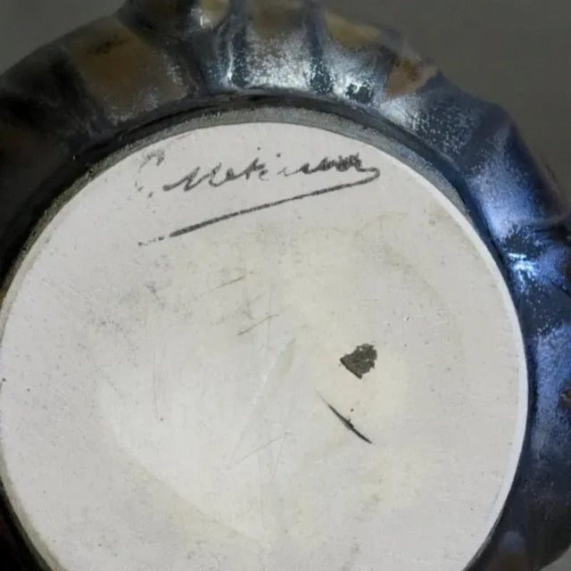 1920s Jugendstil Hand Painted Ceramic Bowl by Gilbert Méténier For Sale - Image 5 of 6