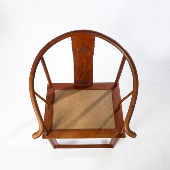 Mid 20th Century Mid 20th Century Chinese Horseshoe Back Chair For Sale - Image 5 of 10