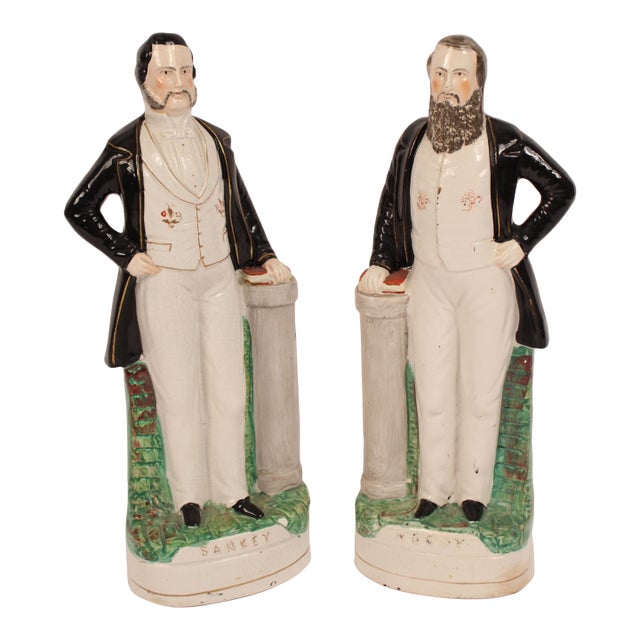 Pair of Staffordshire Figures of Sankey and Moody For Sale