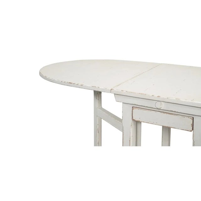 Painted Country Drop Leaf Table For Sale - Image 10 of 11